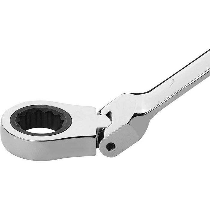 Jetech 5/16 Inch Flexible Head Gear Wrench, Industrial Grade Flex Ratcheting Spanner Made with Forged, Heat-Treated Cr-V Alloy Steel, Full Polished 12 Point Flex-Head Ratchet Combination Wrench, SAE