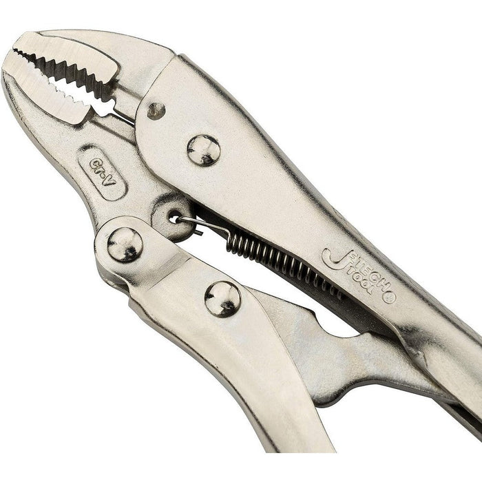 Jetech 7-Inch Curved Jaws Locking Pliers with Wire Cutter - Chrome Molybdenum Alloy Steel Body, Industrial Grade Vises Grips (Singe)